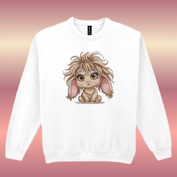 Sweater/Trui Konijn grappig geborduurd