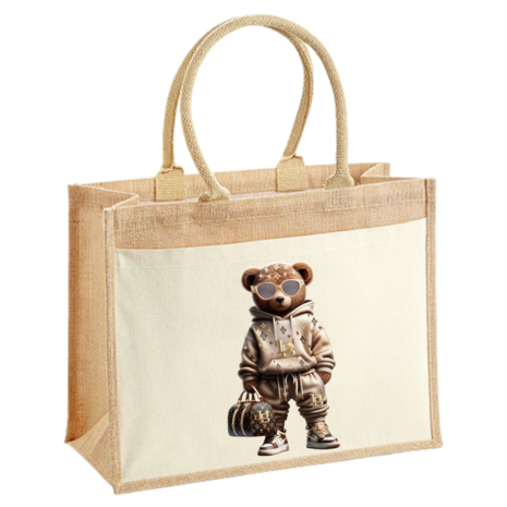 Jute tas LB Beer groot