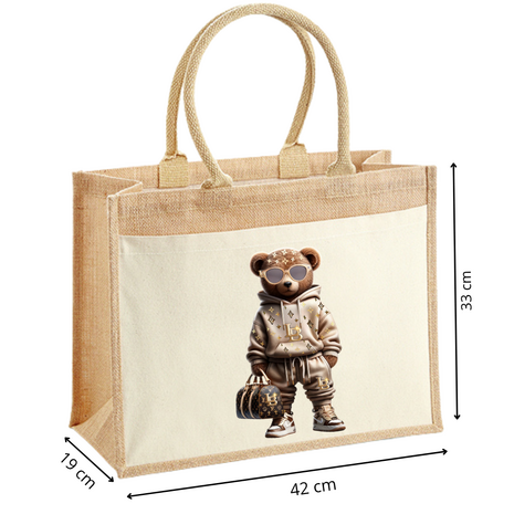 Jute tas LB Beer groot