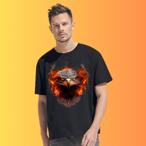Heren T-Shirt Eagle Flame