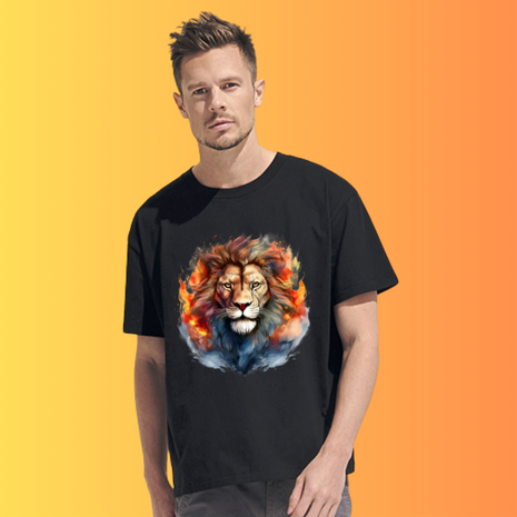 Heren T-Shirt Lion Flame