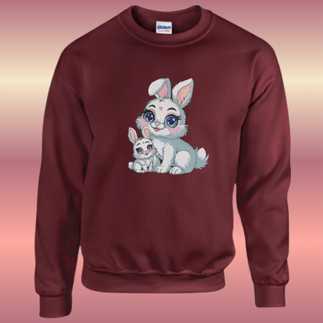 Sweater/Trui Konijn geborduurd
