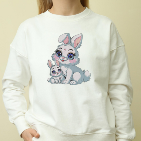 Sweater/Trui Konijn geborduurd