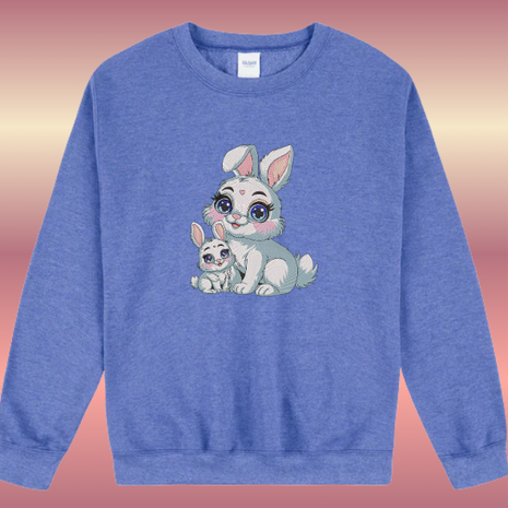 Sweater/Trui Konijn geborduurd