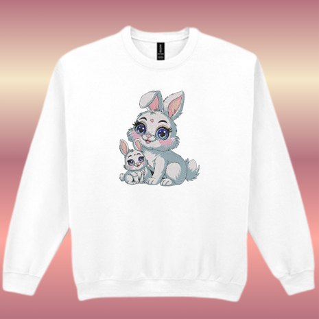 Sweater/Trui Konijn geborduurd
