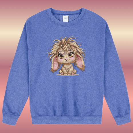 Sweater/Trui Konijn grappig geborduurd