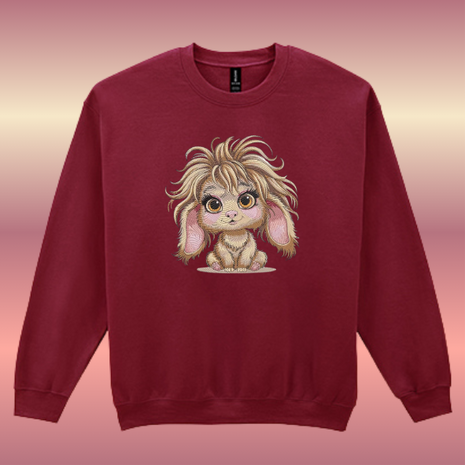 Sweater/Trui Konijn grappig geborduurd