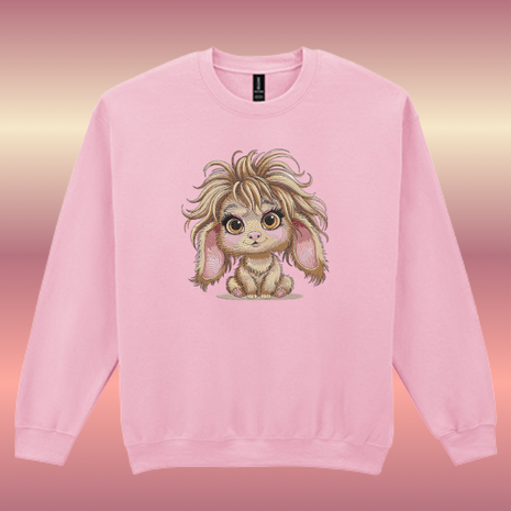 Sweater/Trui Konijn grappig geborduurd