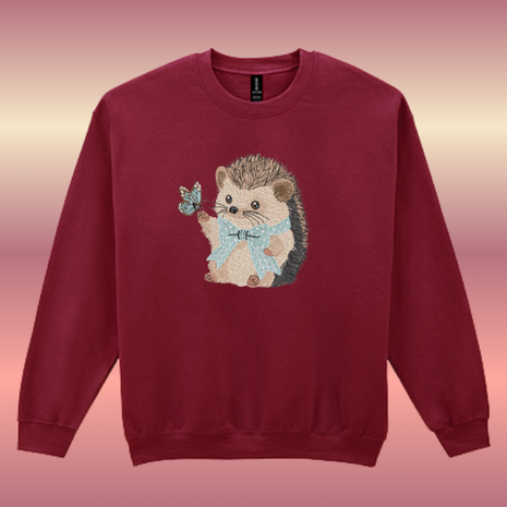 Sweater/Trui Egel geborduurd