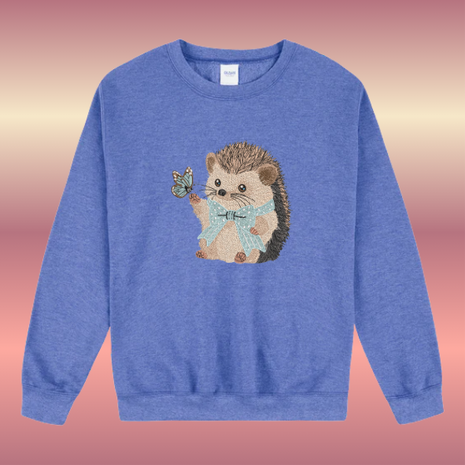 Sweater/Trui Egel geborduurd