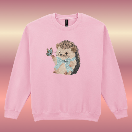 Sweater/Trui Egel geborduurd