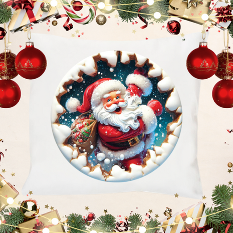 kerst kussen 3D kerstman