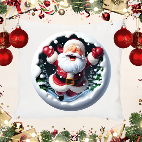 kerst kussen 3D kerstman