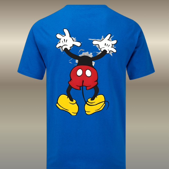 T-shirt 3D Muis fullcolour opdruk Kinderen blauw